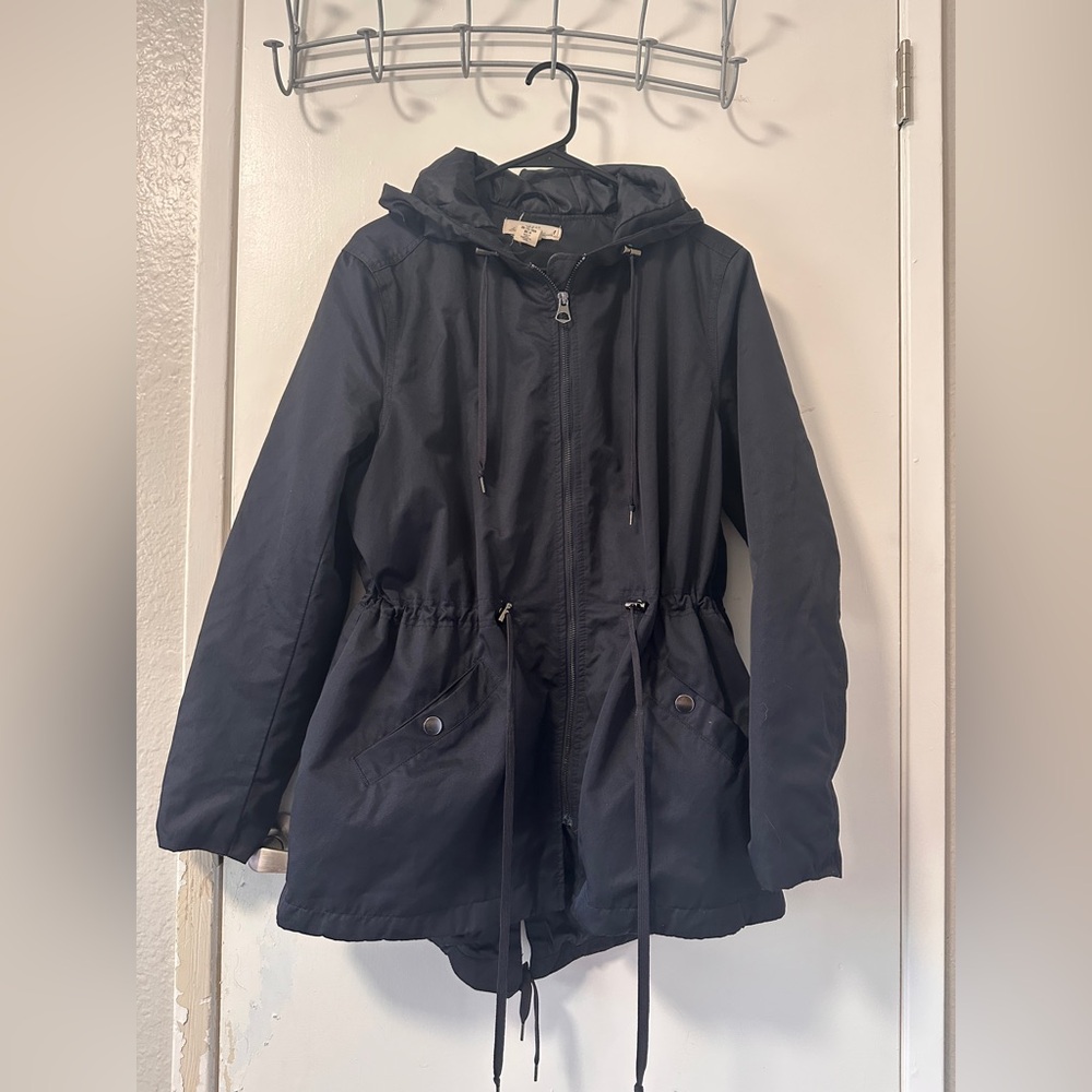 Navy Blue Parka Jacket - H&M Women’s Size 14